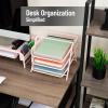 Mind Reader 3-Tier Paper Tray, Desktop Organizer, File Storage, Workspace, Office, Metal Mesh, 11.75″ L x 13.75″ W x 10″ H, Pink