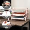 Mind Reader 3-Tier Paper Tray, Desktop Organizer, File Storage, Workspace, Office, Metal Mesh, 11.75″ L x 13.75″ W x 10″ H, Pink