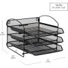 Mind Reader 3-Tier Paper Tray, File Storage, Desktop Organizer, Wall Mountable, File Organization, Metal Mesh, Black(3-Tier)