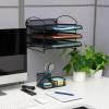 Mind Reader 3-Tier Paper Tray, File Storage, Desktop Organizer, Wall Mountable, File Organization, Metal Mesh, Black(3-Tier)