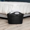 Mind Reader 40L Collapsible Laundry Hamper, Clothes Basket, Premium Wicker Design, Plastic, 21.5″L x 15″W x 15.25″H, Black
