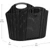 Mind Reader 40L Collapsible Laundry Hamper, Clothes Basket, Premium Wicker Design, Plastic, 21.5″L x 15″W x 15.25″H, Black