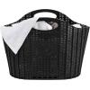 Mind Reader 40L Collapsible Laundry Hamper, Clothes Basket, Premium Wicker Design, Plastic, 21.5″L x 15″W x 15.25″H, Black
