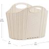 Mind Reader 40L Collapsible Laundry Hamper, Clothes Basket, Premium Wicker Design, Plastic, 21.5″L x 15″W x 15.25″H, Ivory