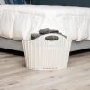 Mind Reader 40L Collapsible Laundry Hamper, Clothes Basket, Premium Wicker Design, Plastic, 21.5″L x 15″W x 15.25″H, Ivory