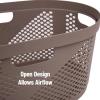 Mind Reader 40L Laundry Basket, Clothes Hamper, Premium Wicker Design, Plastic, 23″L x 14.5″W x 10.5″H, Tan