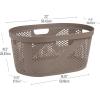 Mind Reader 40L Laundry Basket, Clothes Hamper, Premium Wicker Design, Plastic, 23″L x 14.5″W x 10.5″H, Tan