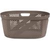 Mind Reader 40L Laundry Basket, Clothes Hamper, Premium Wicker Design, Plastic, 23″L x 14.5″W x 10.5″H, Tan