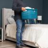 Mind Reader 40L Laundry Basket, Clothes Hamper, Wicker Design, Plastic, 23″L x 14.5″W x 11″H, Blue