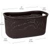 Mind Reader 40L Laundry Basket, Clothes Hamper, Wicker Design, Plastic, 23″L x 14.5″W x 11″H, Brown