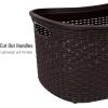 Mind Reader 40L Laundry Basket, Clothes Hamper, Wicker Design, Plastic, 23″L x 14.5″W x 11″H, Brown