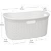 Mind Reader 40L Laundry Basket, Clothes Hamper, Wicker Design, Plastic, 23″”L x 14.5″”W x 11″”H, Ivory, Single