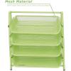 Mind Reader 4-Tier Paper Tray, Desktop Organizer, File Storage, Workspace, Office, Metal Mesh, 11.75″ L x 13.75″ W x 12.5″ H, Pink(Green)