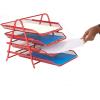 Mind Reader 4-Tier Paper Tray, Desktop Organizer, File Storage, Workspace, Office, Metal Mesh, 11.75″ L x 13.75″ W x 12.5″ H, Pink(Red)