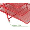Mind Reader 4-Tier Paper Tray, Desktop Organizer, File Storage, Workspace, Office, Metal Mesh, 11.75″ L x 13.75″ W x 12.5″ H, Pink(Red)