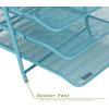 Mind Reader 4-Tier Paper Tray, Desktop Organizer, File Storage, Workspace, Office, Metal Mesh, 11.75″ L x 13.75″ W x 12.5″ H, Pink(Turquoise)