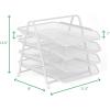 Mind Reader 4-Tier Paper Tray, Desktop Organizer, File Storage, Workspace, Office, Metal Mesh, 11.75″ L x 13.75″ W x 12.5″ H, Pink(White)