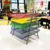 Mind Reader 5-Tier Paper Tray Organizer with Multicolor Trays, Classroom File Organizer for Teachers, Metal Mesh, Assorted Colors(Assorted Colors)