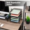 Mind Reader 5-Tier Paper Tray Organizer with Multicolor Trays, Classroom File Organizer for Teachers, Metal Mesh, Assorted Colors(Black)