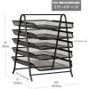 Mind Reader 5-Tier Paper Tray Organizer with Multicolor Trays, Classroom File Organizer for Teachers, Metal Mesh, Assorted Colors(Black)