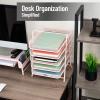 Mind Reader 5-Tier Paper Tray Organizer with Multicolor Trays, Classroom File Organizer for Teachers, Metal Mesh, Assorted Colors(Pink)
