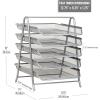 Mind Reader 5-Tier Paper Tray Organizer with Multicolor Trays, Classroom File Organizer for Teachers, Metal Mesh, Assorted Colors(Silver)