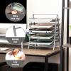 Mind Reader 5-Tier Paper Tray Organizer with Multicolor Trays, Classroom File Organizer for Teachers, Metal Mesh, Assorted Colors(Silver)