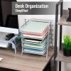 Mind Reader 5-Tier Paper Tray Organizer with Multicolor Trays, Classroom File Organizer for Teachers, Metal Mesh, Assorted Colors(Silver)