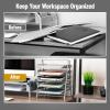 Mind Reader 5-Tier Paper Tray Organizer with Multicolor Trays, Classroom File Organizer for Teachers, Metal Mesh, Assorted Colors(Silver)