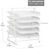 Mind Reader 5-Tier Paper Tray Organizer with Multicolor Trays, Classroom File Organizer for Teachers, Metal Mesh, Assorted Colors(White)