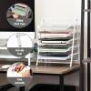 Mind Reader 5-Tier Paper Tray Organizer with Multicolor Trays, Classroom File Organizer for Teachers, Metal Mesh, Assorted Colors(White)