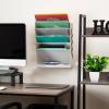 Mind Reader 5-Tier Vertical File Storage, Desktop Organizer, Wall Mount, Office, Plastic, 13″L x 4.25″W x 16″H, Black(Beige)