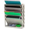 Mind Reader 5-Tier Vertical File Storage, Desktop Organizer, Wall Mount, Office, Plastic, 13″L x 4.25″W x 16″H, Black(Beige)