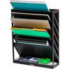Mind Reader 5-Tier Vertical File Storage, Desktop Organizer, Wall Mount, Office, Plastic, 13″L x 4.25″W x 16″H, Black(Black)