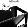 Mind Reader 5-Tier Vertical File Storage, Desktop Organizer, Wall Mount, Office, Plastic, 13″L x 4.25″W x 16″H, Black(Black)