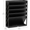 Mind Reader 5-Tier Vertical File Storage, Desktop Organizer, Wall Mount, Office, Plastic, 13″L x 4.25″W x 16″H, Black(Black)