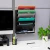 Mind Reader 5-Tier Vertical File Storage, Desktop Organizer, Wall Mount, Office, Plastic, 13″L x 4.25″W x 16″H, Black(Black)