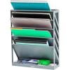 Mind Reader 5-Tier Vertical File Storage, Desktop Organizer, Wall Mount, Office, Plastic, 13″L x 4.25″W x 16″H, Black(Gray)