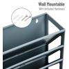 Mind Reader 5-Tier Vertical File Storage, Desktop Organizer, Wall Mount, Office, Plastic, 13″L x 4.25″W x 16″H, Black(Gray)