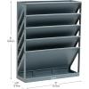 Mind Reader 5-Tier Vertical File Storage, Desktop Organizer, Wall Mount, Office, Plastic, 13″L x 4.25″W x 16″H, Black(Gray)