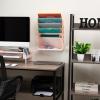 Mind Reader 5-Tier Vertical File Storage, Desktop Organizer, Wall Mount, Office, Plastic, 13″L x 4.25″W x 16″H, Black(Pink)