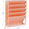 Mind Reader 5-Tier Vertical File Storage, Desktop Organizer, Wall Mount, Office, Plastic, 13″L x 4.25″W x 16″H, Black(Pink)