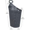 Mind Reader 60L Rolling Laundry Hamper, Clothes Basket, Wheels, Wicker Design, Plastic, 19.5″L x 14.75″W x 35″H, Gray