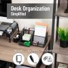 Mind Reader 7-Compartment Desktop Organizer, File & Accessory Storage, Metal Mesh Office Organizer for Desk, Workspace, Mail, Pink(Black)
