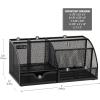 Mind Reader 7-Compartment Desktop Organizer, File & Accessory Storage, Metal Mesh Office Organizer for Desk, Workspace, Mail, Pink(Black)