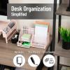 Mind Reader 7-Compartment Desktop Organizer, File & Accessory Storage, Metal Mesh Office Organizer for Desk, Workspace, Mail, Pink(Pink)