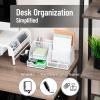 Mind Reader 7-Compartment Desktop Organizer, File & Accessory Storage, Metal Mesh Office Organizer for Desk, Workspace, Mail, Pink(White)