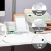 Mind Reader 7-Compartment Desktop Organizer, File & Accessory Storage, Metal Mesh Office Organizer for Desk, Workspace, Mail, Pink(White)