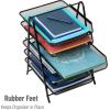 Mind Reader 7-Tier Paper Tray, Desktop Organizer, File Storage, Office, Metal Mesh, 11.75″ L x 13.75″ W x 18″ H, Black(6 Tier)