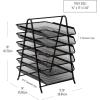 Mind Reader 7-Tier Paper Tray, Desktop Organizer, File Storage, Office, Metal Mesh, 11.75″ L x 13.75″ W x 18″ H, Black(6 Tier)